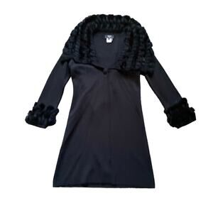 Angel Apparel Womens/Teen Duster Cardigan Jacket Small Wool Velvet cuff/collar